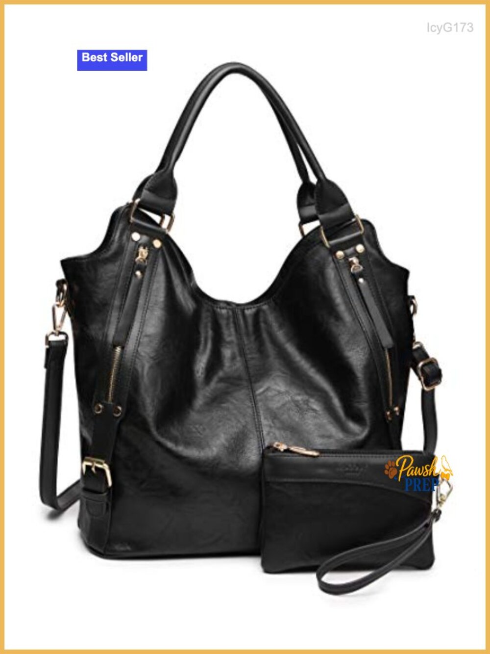 PU Leather Hobo Tote Bag with Adjustable Shoulder Strap